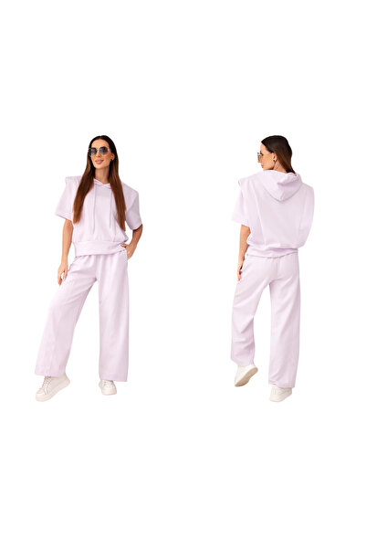 Kesi Set de damă din viscoză violet deschis cu glugă | Butter