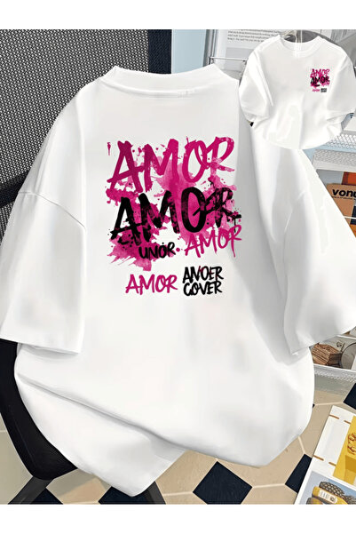 gencerco Μπλουζάκι Amor διπλής όψης με στάμπα Premium Oversize