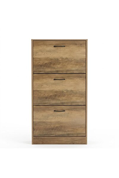 Tradeo خزانة أحذية خشبية عصرية بثلاثة أدراج قابلة للإمالة، منظم أحذية موفر لل...