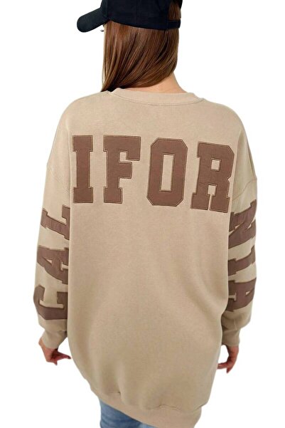 Kesi Hanorac bej deschis cu inscripția California