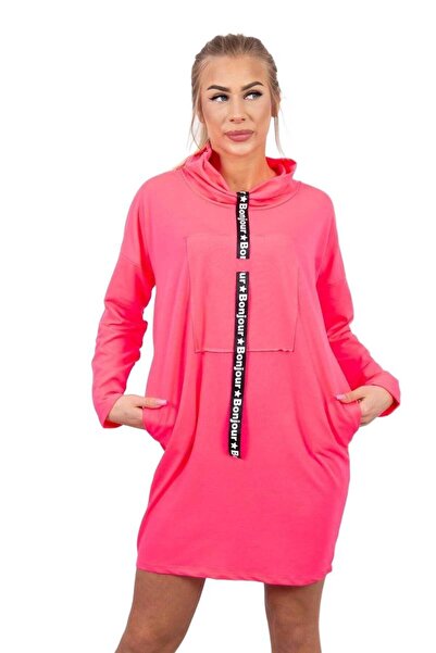 Kesi Rochie roz neon cu cravată