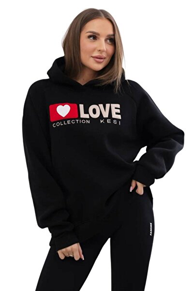 Kesi Hanorac din bumbac izolat cu glugă, negru