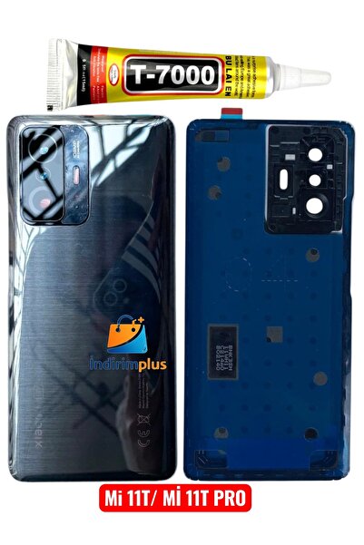 indirimplus Mi 11T/11T Pro Arka Kapak Cam Pil Kapağı (Gri) Kamera Lensli