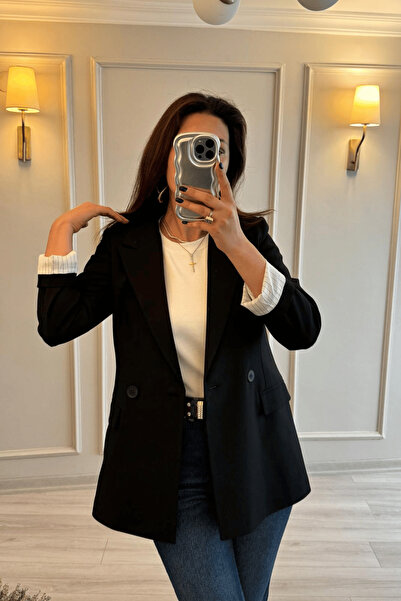 BellaVita Botuique Klasik Kesim Siyah Blazer Ceket