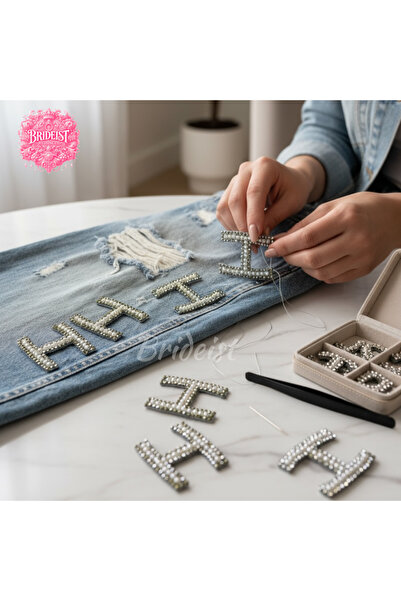 BRIDEIST WEDDING CO Pearl Stone Letter H Applique |   Luxurious and Sparkling...