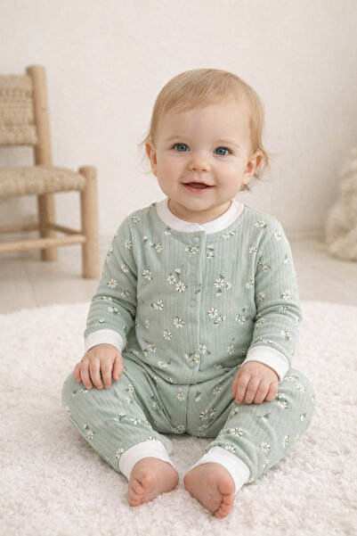 greenmoss 100% βρεφική φόρμα με σχέδιο μαργαρίτας Βαμβάκι