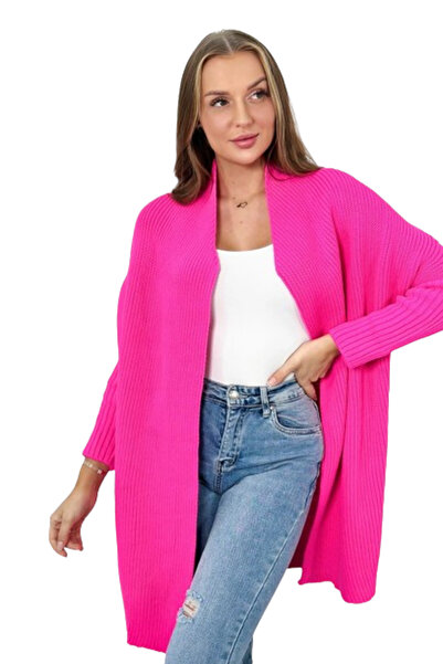 Kesi Pulover roz neon cu mânecă tip liliac