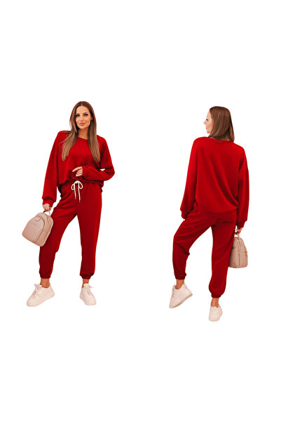 Kesi Set de damă din două piese, bordeaux: hanorac și pantaloni | MASELKO