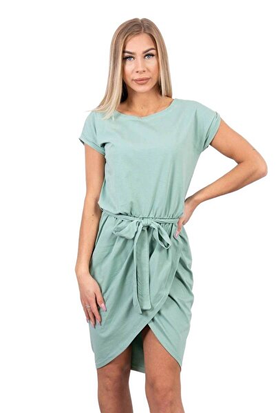 Kesi Rochie din dantelă cu fustă înfășurată, mentă închisă