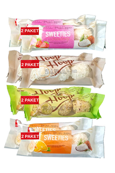 KONAK KARIŞIK WAFER TOPLARI 4 ÇEŞİT (Antep Fıstıklı,Bademli,Çilekli,Portakallı)