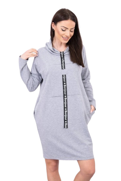 Kesi Rochie gri cu cravată