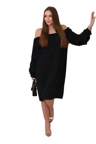 Kesi Rochie spaniolă cu mâneci decorative, neagră