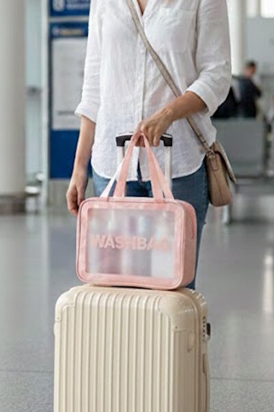 CAŞ DEKORASYON Ružičasta torbica za pranje Vodootporno velika veličina za šmi...