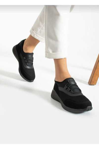 Ayakkabı Ülkesi Black Full Orthopedic Es Stretchy Anti-Slip Laceless Ball Hee...