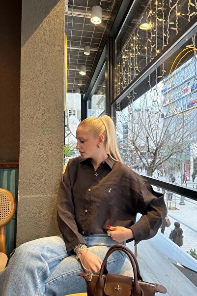 lizge giyim Embroidered Detail Long Sleeve Shirt