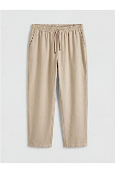 LC Waikiki M1 Season Beige Elastic Waist Carrot Cut Women's Trousers