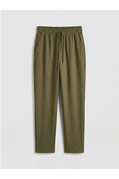 LC Waikiki M1 Season Khaki Elastic Waist Carrot Cut Women's Trousers