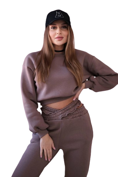 Kesi Set izolat cu hanorac scurt mocca