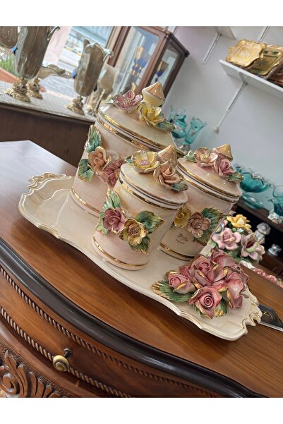 İTALYAN CAPODİMONTE صينية مستطيلة من كابوديمونتي بتصميم إيطالي من ESTERHOMEDE...