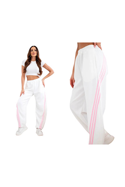 Kesi Women's white striped Viscose pants | Butter