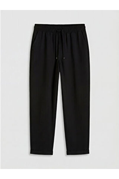 LC Waikiki M1 Season Black Elastic Waist Carrot Cut Women's Trousers
