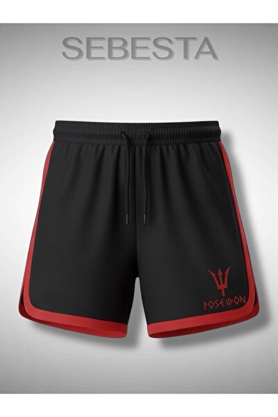 Sebesta Fashion Poseidonn Printed Premium Jersey Piped Sports Shorts