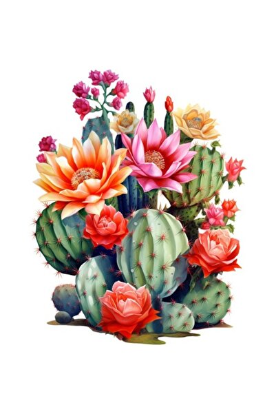 OEM Decorative Sticker, Cactus Flower, Green