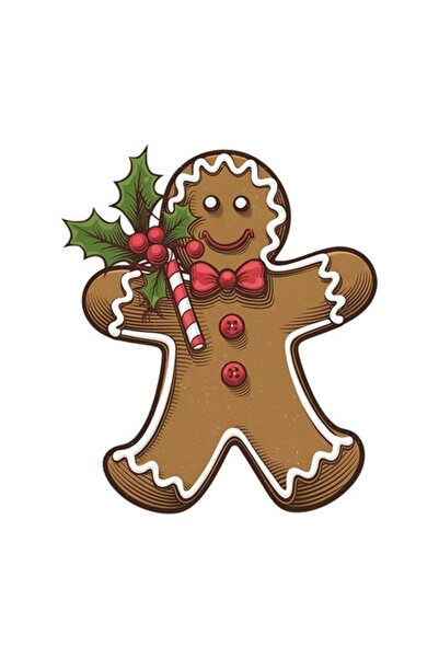 OEM Διακοσμητικό Αυτοκόλλητο, Χριστούγεννα, Μπισκότο, Καφέ