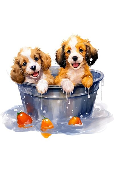 OEM Διακοσμητικό Αυτοκόλλητο, Κουτάβια, Καφέ