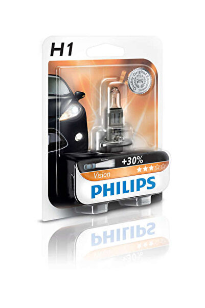 Philips Bec auto cu halogen Vision +30% H1 55W 12V 12258PRB1 pentru faruri