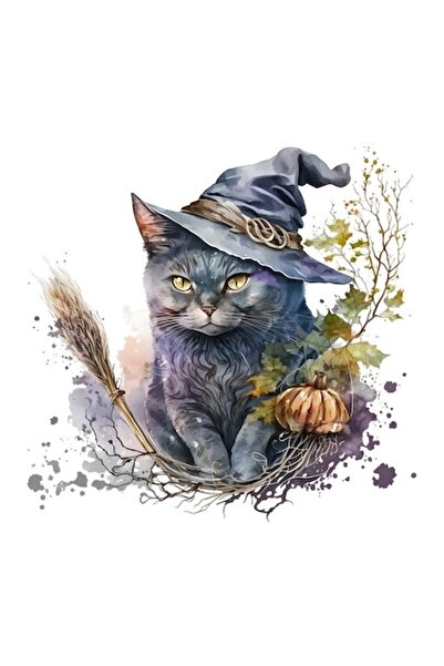 OEM Διακοσμητικό αυτοκόλλητο, Μάγισσα Γάτα, Μαύρο