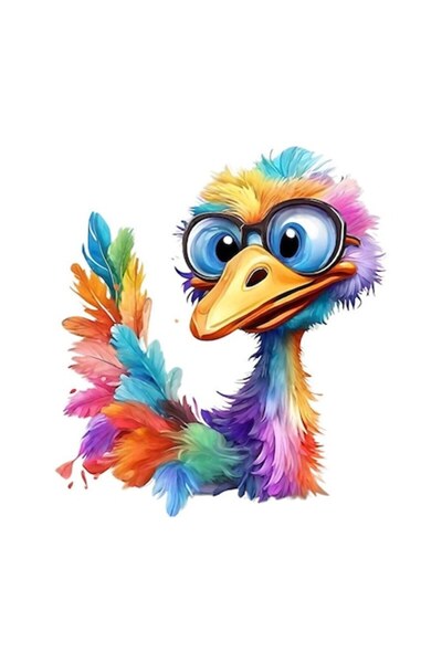 OEM Autocolant decorativ, struț, multicolor