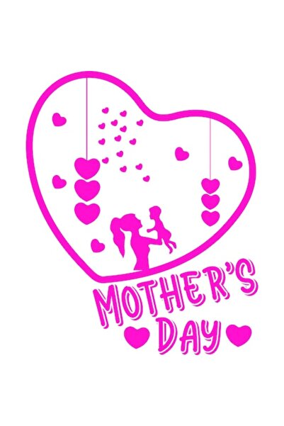 OEM Διακοσμητικό αυτοκόλλητο, Γιορτή της Μητέρας, Ροζ, 73 εκ.