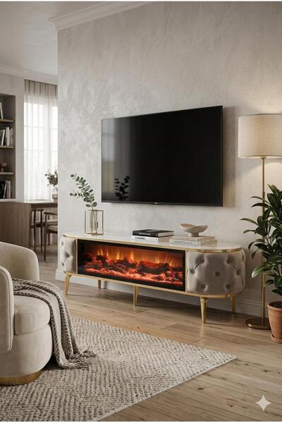 Alıcıoğlu Mobilya ŞÖMİNELİ TV SEHPASI TV Ünitesi 180 CM