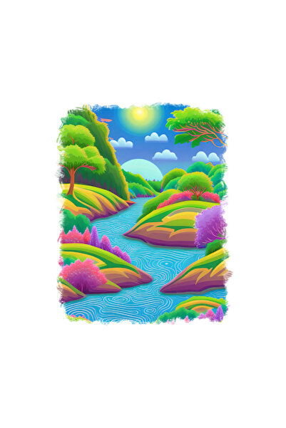 OEM Διακοσμητικό αυτοκόλλητο, Ποτάμι, Πράσινο, 70 εκ.