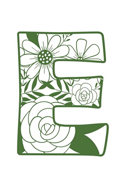 OEM Autocolant decorativ, Litera E, Verde, 82 cm