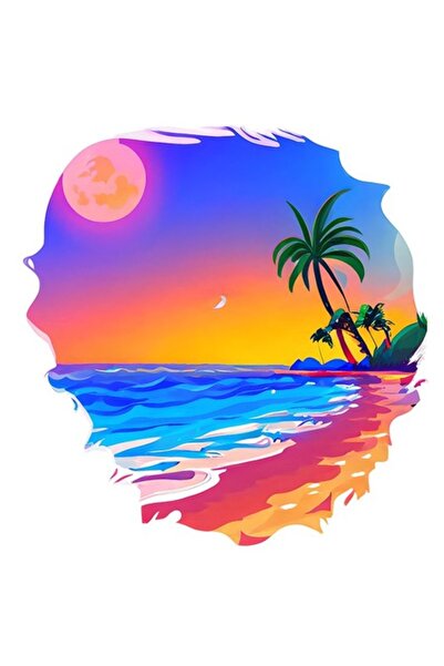 OEM Διακοσμητικό αυτοκόλλητο, Ηλιοβασίλεμα, Πολύχρωμο, 60 εκ.