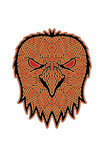 OEM Autocolant decorativ, Mandala, Pasăre, Portocaliu, 60 cm