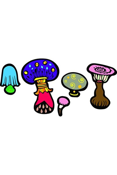 OEM Autocolant decorativ, Ciuperci, Multicolor, 85 cm