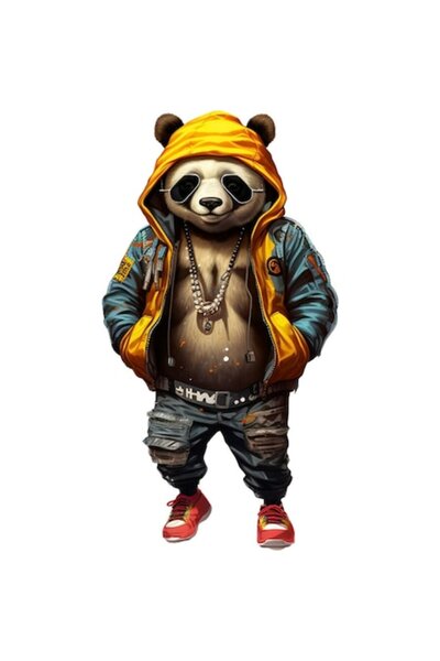OEM Διακοσμητικό αυτοκόλλητο Hip Hop Panda