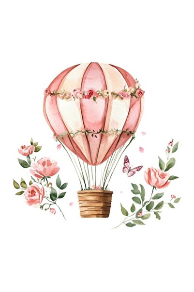 OEM Διακοσμητικό αυτοκόλλητο, μπαλόνι θερμού αέρα, ροζ