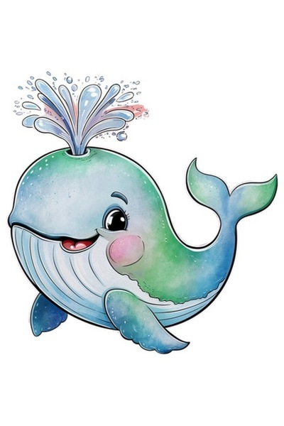 OEM Διακοσμητικό αυτοκόλλητο, Φάλαινα, Μπλε