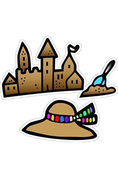 OEM Διακοσμητικό αυτοκόλλητο, καπέλο Sand Castle, καφέ, 67 εκ.