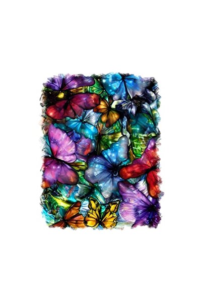 OEM Διακοσμητικό αυτοκόλλητο, πεταλούδες, πολύχρωμο, 70 εκ.