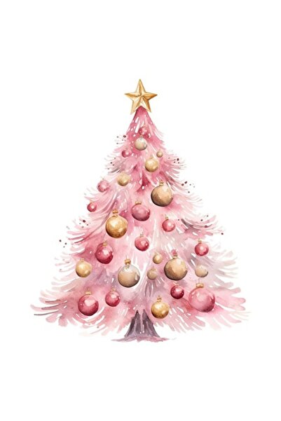 OEM Autocolant decorativ, Crăciun, Brad, Roz