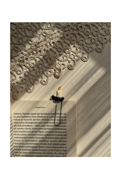 ESMOSELLA El Yapımı Antika Şinanay Şamdan Mumluk Motifli Özel Tasarım Kitap A...