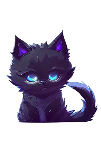 OEM Διακοσμητικό αυτοκόλλητο, γατάκι, μαύρο, 60 εκ.