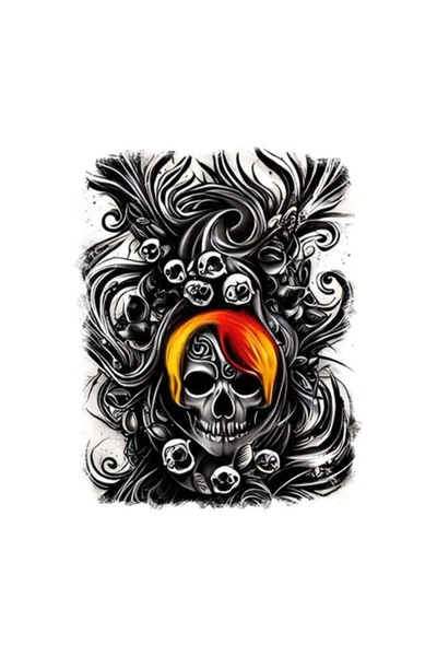 OEM Decorative Sticker, Skull, Gray, 70 cm
