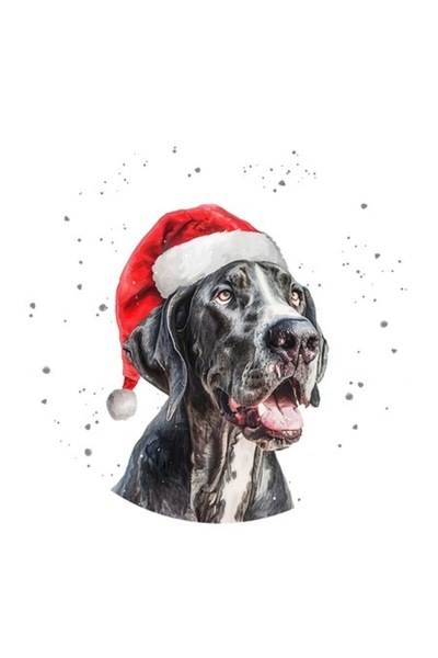 OEM Autocolant decorativ de Crăciun, câine dogue german, multicolor