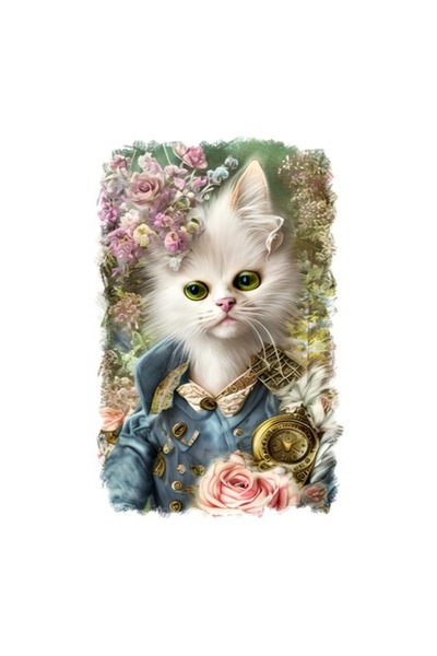 OEM Διακοσμητικό αυτοκόλλητο, γατάκι, λευκό, 85 εκ.